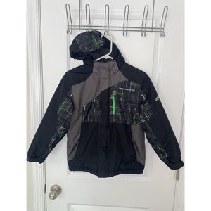 Free Country Extreme Performance Series Boys Ski Snow Jacket Green Black 7/8